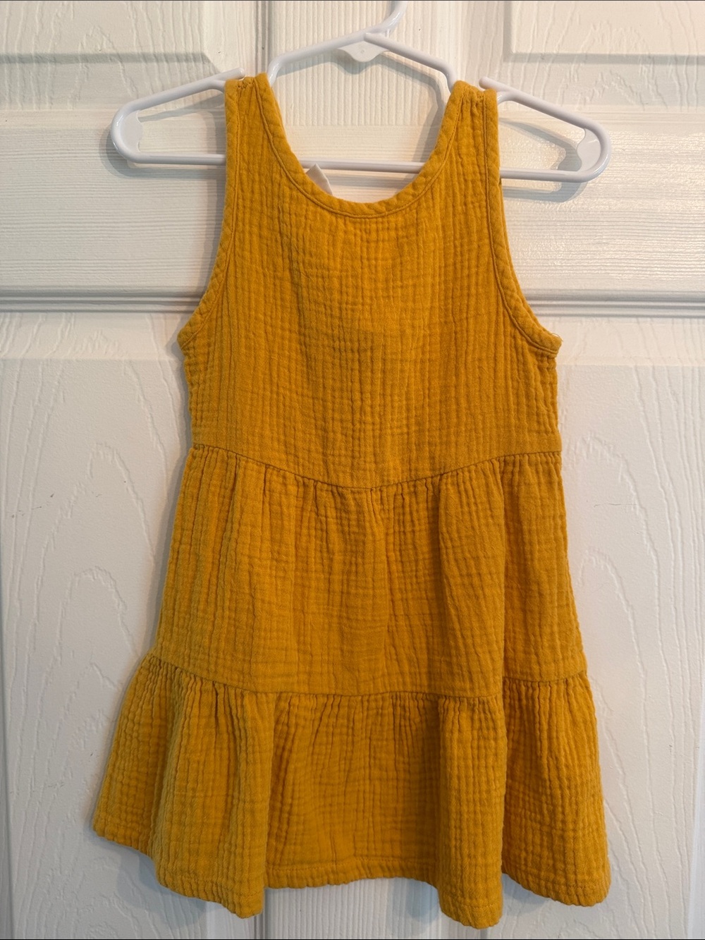 Girls' Mustard cat and Jack  Tiered Cotton Dress